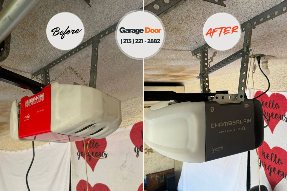 Before and after: garage door repair Jonesborough, TN
